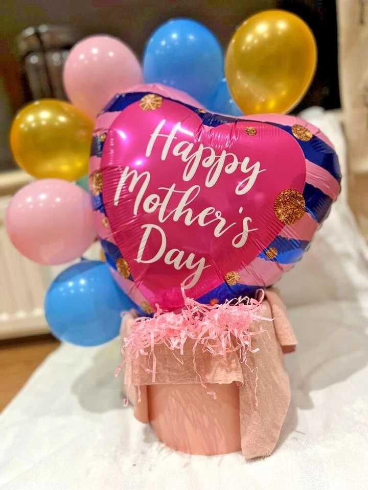 Happy Mothers Day I Love You Mom Celebration 18" Foil Helium DECOR Balloons UK - Image 2 of 4