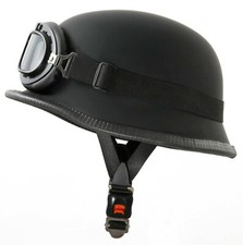Oldtimer Stahlhelm Größe XL 61cm und Brille Wehrmacht Motorrad Helm Halbschale  