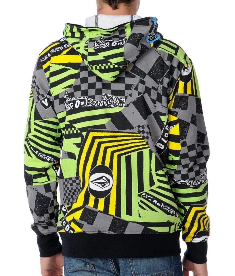 VOLCOM Big Youth PEEPERS Sudadera con Capucha Ajustada Cremallera Completa - NEGRA - Pequeña - Nueva con Etiquetas Foto 3 de 4