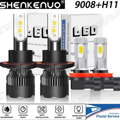 For Ford Flex 2009-2014 4X Combo H13+H11 LED Headlight + Fog Light Bulbs 6000K