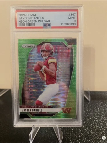 2024 Panini Prizm - Rookies Jayden Daniels #347 Neon Green Pulsar Prizm (RC)