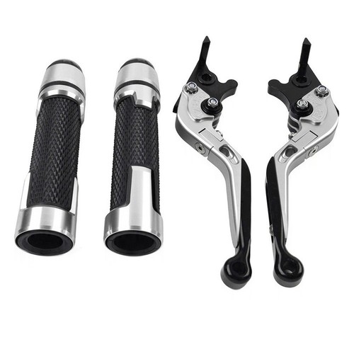 Silver Adjustable Brake Clutch Lever Handlebar Grip Set For Yamaha FZ MT 07 MT09 - Picture 5 of 10