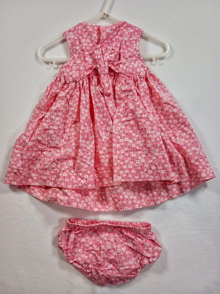 Carters Bebé Niñas Vestido y Funda Pañal 3 Meses Sin Mangas Rosa/Blanco Foto 3 de 4