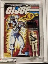 1984 VINTAGE G.I.JOE ARAH COBRA STORM SHADOW AFA 70 MOC PEACH 34 BACK