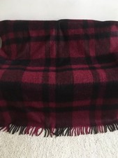 Wunderbare Wolldecke mit Mohair 60er 70er Jahre Mid Century Plaid Vintage