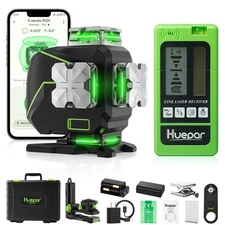 Huepar 16 Lines Self Leveling Laser Level 4x360° Cross Line Laser with Receiv...