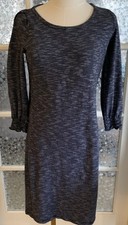 Talbots Dress Cotton Knit XS Spring Summer Navy Stripe