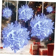 Christmas Snowflake Decorations Solar Garden Hanging Lights Outdoor,2PACKS 