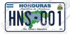 Vintage Honduras License Plate Metal Tin Sign Flag Map Travel Garage Wall Decor