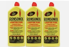 lot of 3 Ronsonol Ronson 12oz Butane Lighter Fuel Fluid Refill