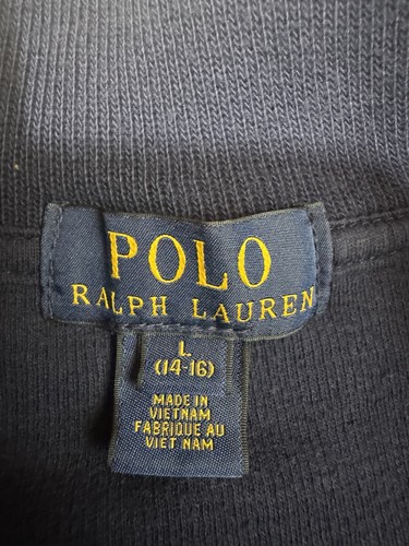 Polo Ralph Lauren Youth L (14-16) Boys 1/4 Zip Navy Blue Sweater Red Trim - Picture 4 of 9