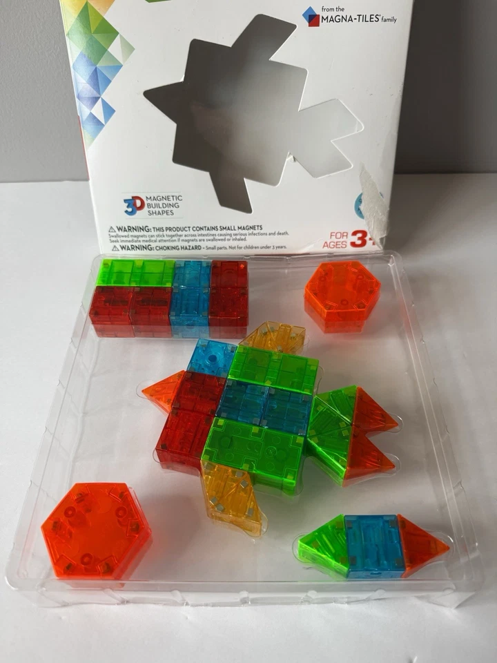 MAGNA-QUBIX 29 Piece Magnetic Construction Set by Magna-Tiles 100% Complete! - Image 2 of 4