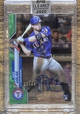 Nick Solak 2020 Topps Clearly Authentic Green Auto #26/99 Rangers #CCA-NS