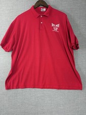Vtg 90s Stedman by Hanes Red Polo Shirt XL Made in USA Improved Order of Red Men
