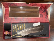 AM Authentic Models Feather (Quill) Pen Set Plume L'oie (Goose) Schreibfeder-Set