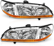 For 1998-2002 Honda Accord Headlights Assembly Chrome Pair