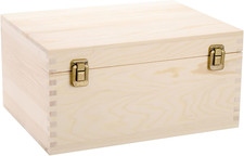 Extral Large Unfinished Wooden Box, 13 X 10 X 6.5 Inch Natural
