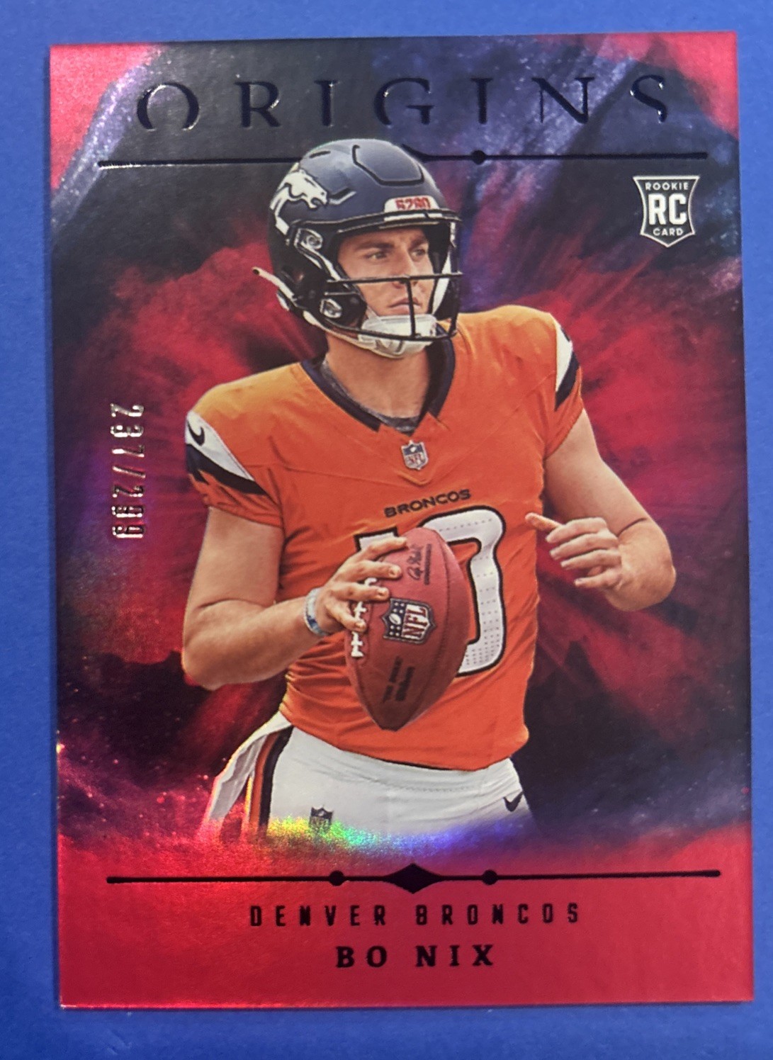 Nice 2024 Panini Origins Bo Nix Rookies Holo Red RC /299 #149 Broncos