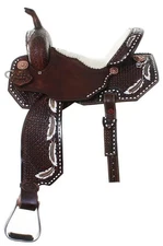 Premium Quality Saddle Western Leather & Hand Painted Barrel Size 15".