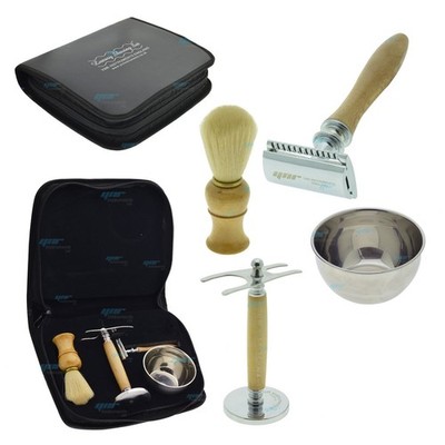 Double Edge Safety Razor & Pure Black Badger Brush Combo Shaving Set Classic KIT
