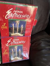Vintage NOMA Expressions 3-Light Candolier Christmas Window Candelabra box Works