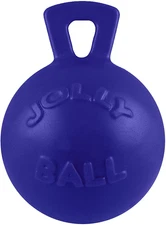 Tug-N-Toss Dog Toy Ball with Handle, 8 Inches/Large, Blue