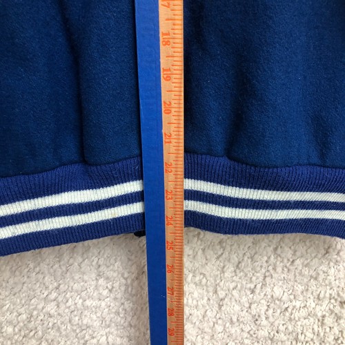 VINTAGE Meca Jacket Extra Large Adult Blue Letterman Melton Wool Bomber Mens XL - Picture 10 of 11
