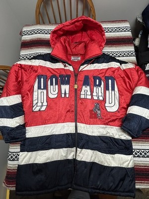 RARE Howard University 90s Puffer Jacket Coat Front And Back RARE