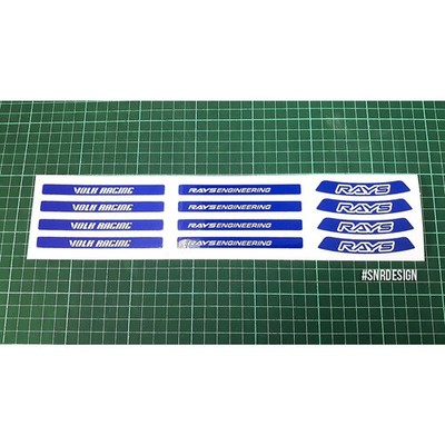 JDM Japan Rays Engineering VOLK Racing CE28 Club Wheel Decal Sticker 12 PCS BLUE
