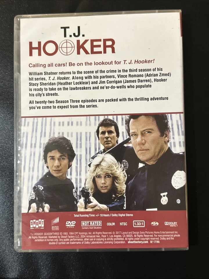 TJ Hooker Season 3 DVD Set Classic 80s Cop TV Series William Shatner 5 Discs - Image 2 of 2