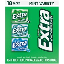 EXTRA Mint Sugar Free Chewing Gum, Variety Pack, 15 pc., 18 pk.