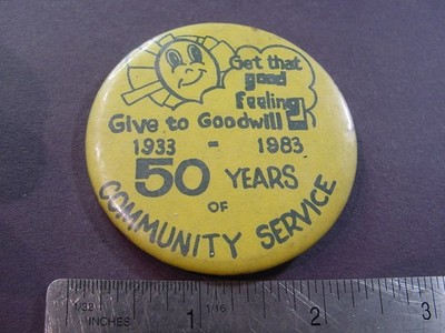 VTG BUTTON - THE GOODWILL 1933-1983 50 YEARS OF COMMUNITY SERVICE