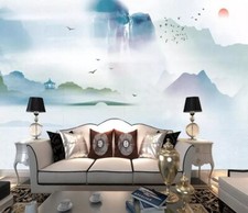 3D Watercolor Mountain G4912 Wallpaper Wall Murals Removable Self-adhesive Honey