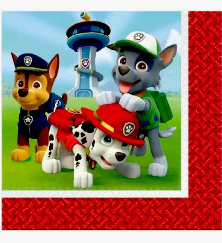 16ea 12"PAW PATROL LUNCH NAPKINS Birthday Party Supplies Dinner Large Chase Alex