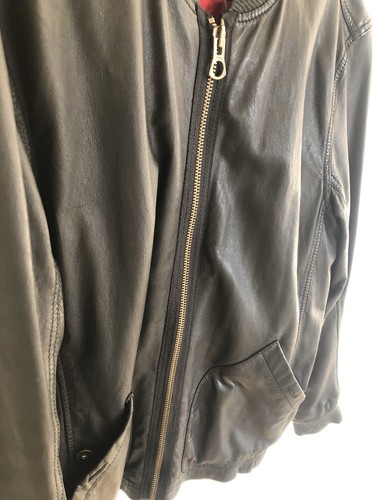 TIMBERLAND giacca giubbotto Vera Pelle NERO fodera rossa XL - Foto 6 di 14
