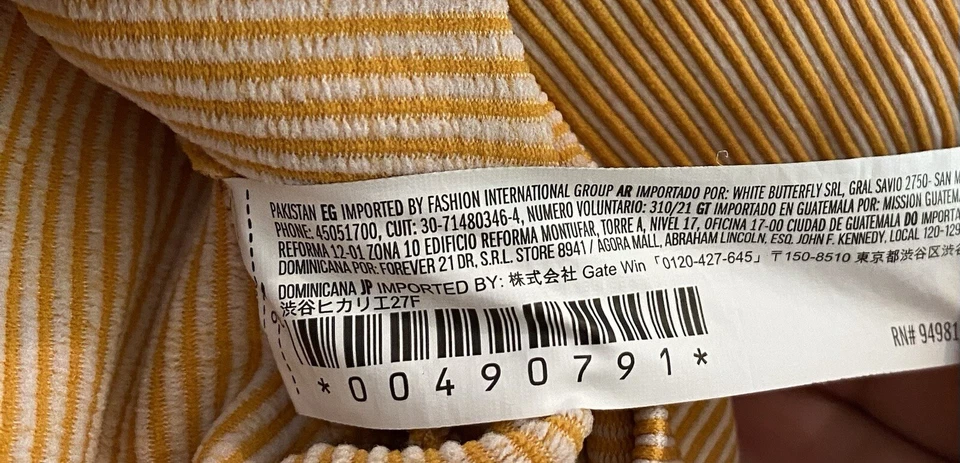 Pulôver feminino Forever 21 crop top manga curta com nervuras amarelo dourado tamanho M - Imagem 3 de 4