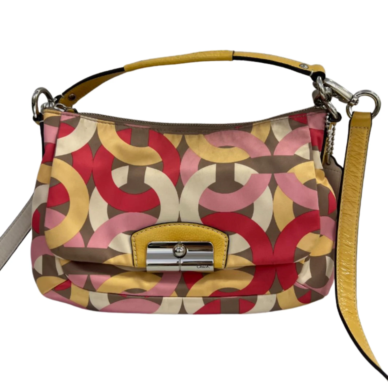 Coach Borsa a Tracolla 2 Vie Op Art Multicolore Cotone F22743
