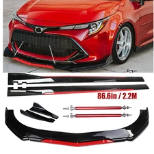 Front Bumper Lip Splitter Spoiler Side Skirt Bod Kit  For Toyota Corolla XLE
