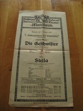 Old program National Theater Mannheim from 11.1.1916 The Siblings