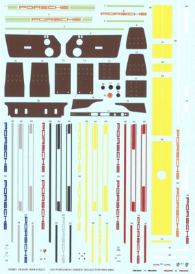 Hobby Design Decal 1/24 Singer Porsche 911 Color Variation Decal from JP 10485