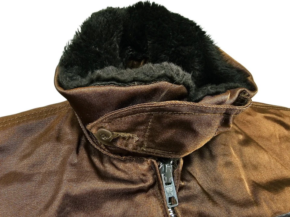 *HOT VTG Men's SCHOTT SECURITY TYPE 978-31 FUR QUILTED LINED BROWN COAT Jacket L - Image 4 of 4