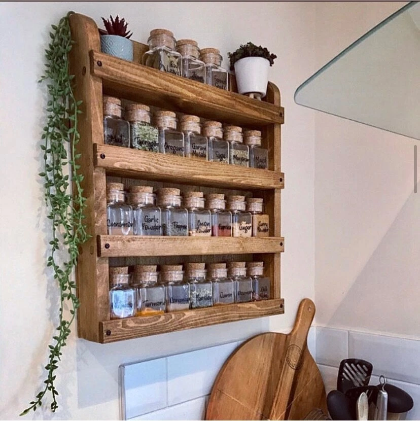 Rustic Wooden Spice/ Herb Rack, Kitchen Shelving, Kitchen Storage, Shelving - Image 2 of 4