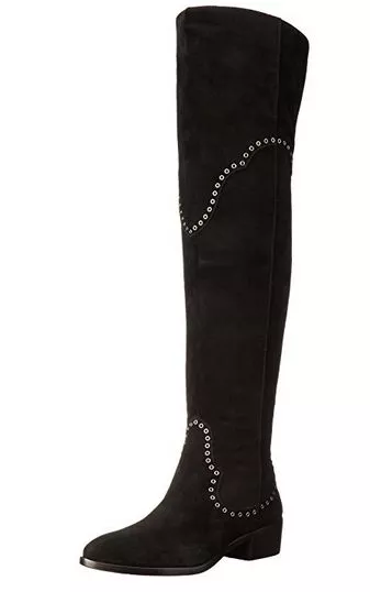 New in Box Womens Frye Ray Grommet Over The Knee Boots Black Size