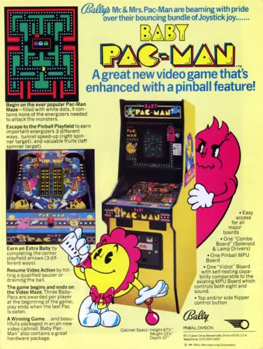 Baby Pac-Man Arcade Glossy Promo Ad Poster Unframed A0072