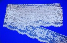 GRAY/GREY 3 Inch Wide Floral Flat Lace Trim By 10 Yards