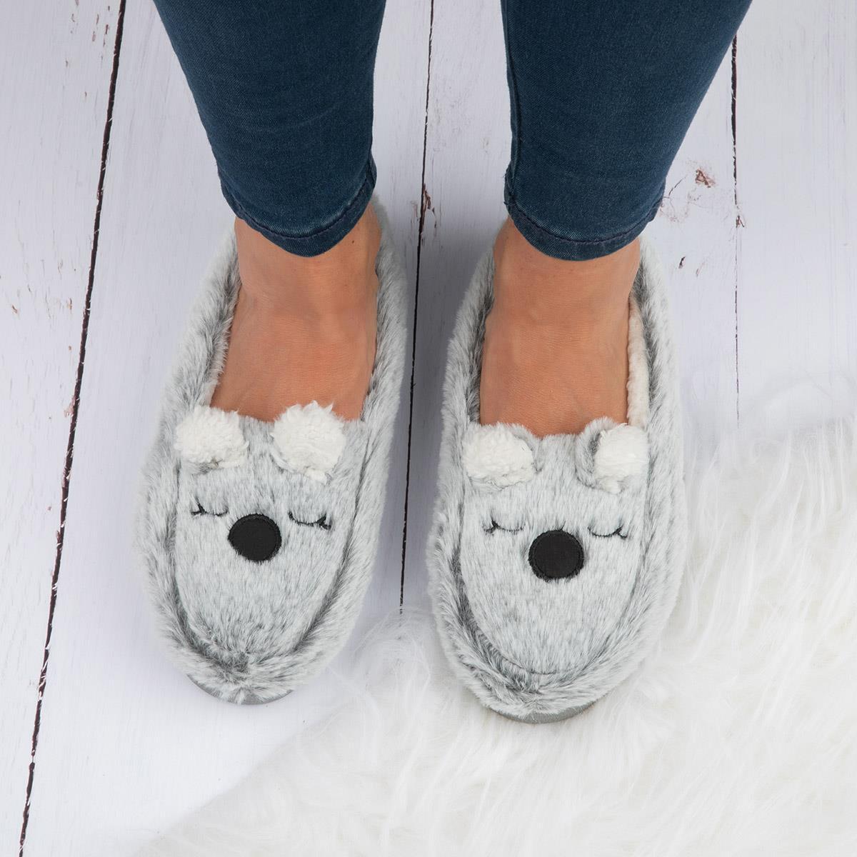 Shoe Mocassin Upla The Slipper Company Womens Slippers Grey