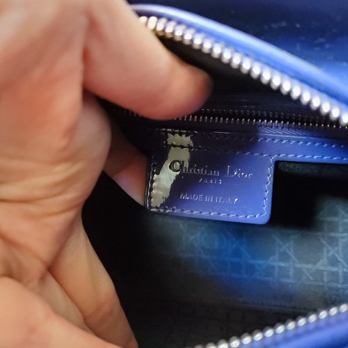 $6500 Lady Dior Blue patent Dior Medium bag - Picture 7 of 19