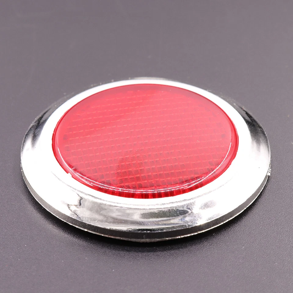 4x Pegatina Reflectante Reflector Redondo Cromo Adhesivo Rojo Caliente Coche Motocicletas Foto 2 de 4