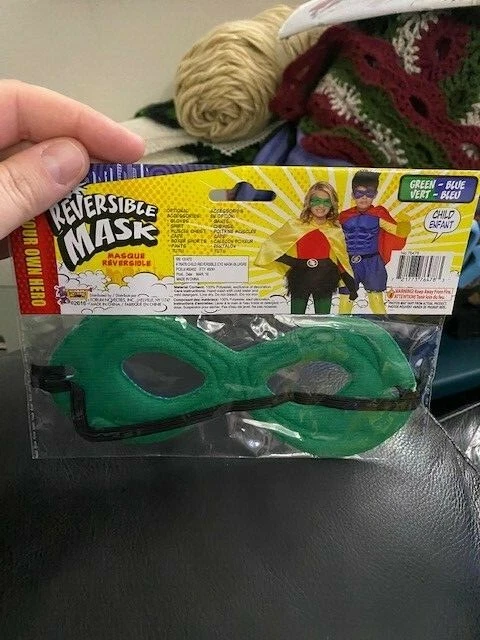 Reversible Green Or Blue Superhero Mask New!!! - Image 2 of 2