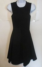 EVERLY Black Sleeveless Textured Knit Pleated Fit & Flare Dress Small S j237